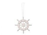 Handcrafted Model Ships SW-6-101-x White Decorative Ship Wheel Christmas Tree Ornament 6"
