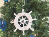 Handcrafted Model Ships SW-6-102-Seagull-X Rustic White Decorative Ship Wheel With Seagull Christmas Tree Ornament 6