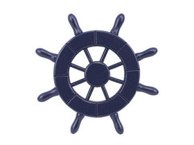 Handcrafted Model Ships SW-6-104-NH Dark Blue Decorative Ship Wheel 6"
