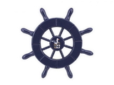 Handcrafted Model Ships SW-6-104-Seagull-NH Dark Blue Decorative Ship Wheel With Seagull 6"
