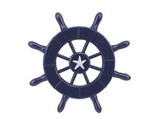 Handcrafted Model Ships SW-6-104-starfish-NH Dark Blue Decorative Ship Wheel With Starfish 6