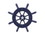 Handcrafted Model Ships SW-6-104-starfish-NH Dark Blue Decorative Ship Wheel With Starfish 6"