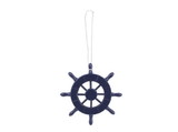 Handcrafted Model Ships SW-6-104-x Dark Blue Decorative Ship Wheel Christmas Tree Ornament 6