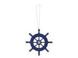 Handcrafted Model Ships SW-6-105-starfish-x Rustic Dark Blue Decorative Ship Wheel With Starfish Christmas Tree Ornament 6