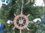 Handcrafted Model Ships SW-6-107-Sailboat-X Rustic Wood Finish Decorative Ship Wheel With Sailboat Christmas Tree Ornament 6"