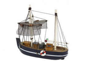 Handcrafted Model Ships Trawler-6-101 Wooden Fine Catch Model Fishing Boat 6"
