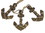 Handcrafted Model Ships Triple-Anchor-Wood-x Wooden Rustic Decorative Triple Anchor Christmas Ornament Set 7"
