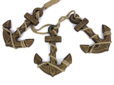 Handcrafted Model Ships Triple-Anchor-Wood Wooden Rustic Decorative Triple Anchor Set 7