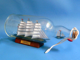 Handcrafted Model Ships Victory Bottle HMS Victory Model Ship in a Glass Bottle 11"