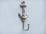Handcrafted Model Ships WH-0115-BN Silver Finish Anchor And Rope With Hook 7