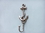 Handcrafted Model Ships WH-0115-BN Silver Finish Anchor And Rope With Hook 7"