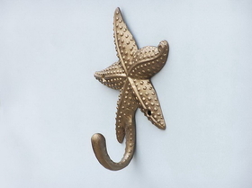 Handcrafted Model Ships WH-0119-AN Antique Brass Starfish Hook 5"