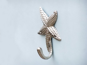 Handcrafted Model Ships WH-0119-CH Chrome Starfish Hook 5"