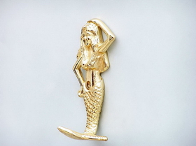 Handcrafted Model Ships WH-0120-BR Gold Finish Mermaid Hook 6"