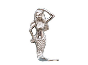 Handcrafted Model Ships WH-0120-CH Chrome Mermaid Hook 6"