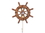 Handcrafted Model Ships Wheel-6-107-Sailboat Rustic Wood Finish Decorative Ship Wheel with Sailboat and Hook 8&quot;
