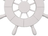 Handcrafted Model Ships Wheel-9-101 White Decorative Ship Wheel 9