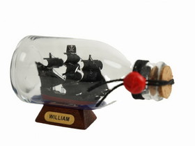 Handcrafted Model Ships William-Bottle-5 Calico Jack's The William Pirate Ship in a Bottle 5"