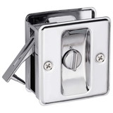 Harney Hardware 32515 Pocket Door Lock, Privacy, Solid Brass, 2 1/2 In. X 2 3/4 In.