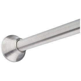 Harney Hardware Adjustable Tension Shower Rod, Stainless Steel, Adjustable Length 5 To 6 Ft., Round Escutcheon