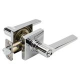 Harney Hardware 87850 Palm Keyed / Entry Door Lever Set, Contemporary, Chrome