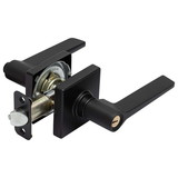 Harney Hardware 88847 Door Lever Set Keyed / Entry Function Contemporary Style Pal, Matte Black