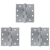 Harney Hardware HHFBB17926D Commercial Door Hinges, Ball Bearing, 4 1/2 In. X 4 1/2 In., 3 Pack