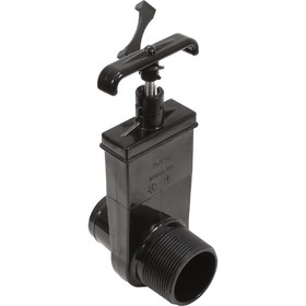 Custom Molded Products Slice Valve, 1.5In Mip X 1.5In Hose Adapter, Black