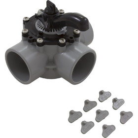 Custom Molded Products 25933-201-000 Diverter Valve, 2In S X 2.5In Sp, 3-Way, Gray