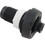 Waterway Plastics 640-2001 Spa Drain/Fill Valve, WW, 1-5/8" ACME threaded x 1"s, Black