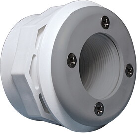 Waterway Plastics 400-9067B Wall Fitting, w/combo spacer/locknut 1-1/2"FPTx1-1/2"S, Gray