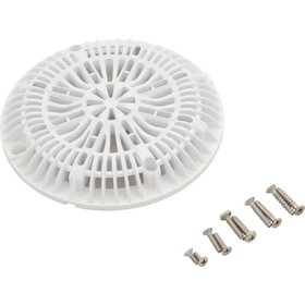 Custom Molded Products Main Drain Cover, CMP Galaxy, 8", White, w/ Screw Kit