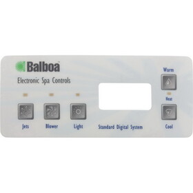 Balboa Water Group 10298 Overlay, BWG Standard Digital, Jet/Blower/Light