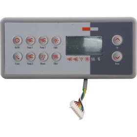 Gecko 0201-007153 Topside, TSC 8/K 8, 10 Button, 3 Pump, Large Rec, LCD