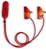 Ear Gear Micro Corded Eyeglasses, Orange-Red