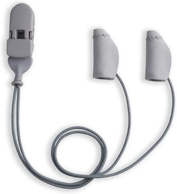 Ear Gear Micro Corded (Binaural), Up to 1" Hearing Aids, Grey