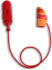 Ear Gear Micro Corded (Mono), Up to 1" Hearing Aids, Orange-Red
