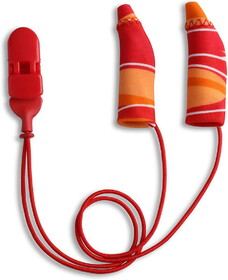 Ear Gear Original Corded (Binaural), 1.25"-2" Hearing Aids, Orange-Red