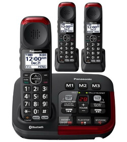 Panasonic Link2Cell KX-TGM430B Amplified Bluetooth Phone with (2) extra handsets