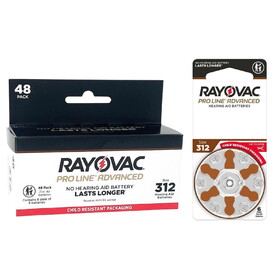 Rayovac 312CR-48PROUSC Proline Advanced Hearing Aid Batteries, Size 312 (48 pack)