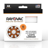 Rayovac Proline Advanced Mercury Free Hearing Aid Batteries 48/Box Size 13