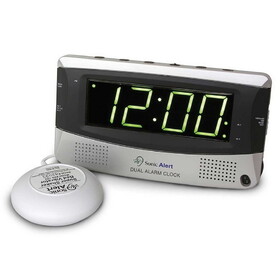 Sonic Alert Sonic Boom SBD375ss Vibrating Dual Alarm Clock, Silver