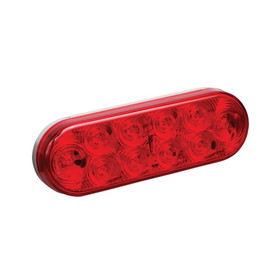 Wesbar 273561 LED Waterproof 6&quot; Oval Taillights LED 6&quot; Oval, Grommet Mount, Stop/Tail/Turn, Red WP