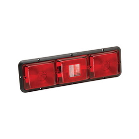Bargman 30-84-103 Recessed Taillights #84 Series Taillight #84 Recessed Triple Long Horizonal Red, Backup, Red - Black Base