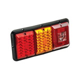 Bargman 47-84-005 LED Recessed Taillights #84/85 Series Taillight Horizontal Mount with Red/Amber LED, Incandescent Backup with Black Base