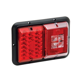 Bargman 47-84-008 LED Recessed Taillights #84/85 Series Taillight Horizontal Mount with Red LED, Incandescent Backup with Black Base
