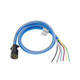 Bargman 54006-010 7-Way Connector Harness - Trailer End 7-Way Molded Trailer End w/8' Cable, Heavy Duty Cold Weather Insulated Blue Silicon