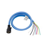 Bargman 54006-057 7-Way Connector Harness - Trailer End 7-Way Molded Trailer End w/6' Cable, Heavy Duty Cold Weather Insulated Blue Silicon - RV Clocking