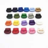 Muka Double Holes Bean Cord Lock Stoppers Spring Toggles, Multiple Colors, 0.2