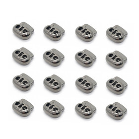 Muka 100PCS Metal Dual-Hole Toggles, Elastic Cord Lock Stoppers for Paracord, Drawstrings, 4mm Hole